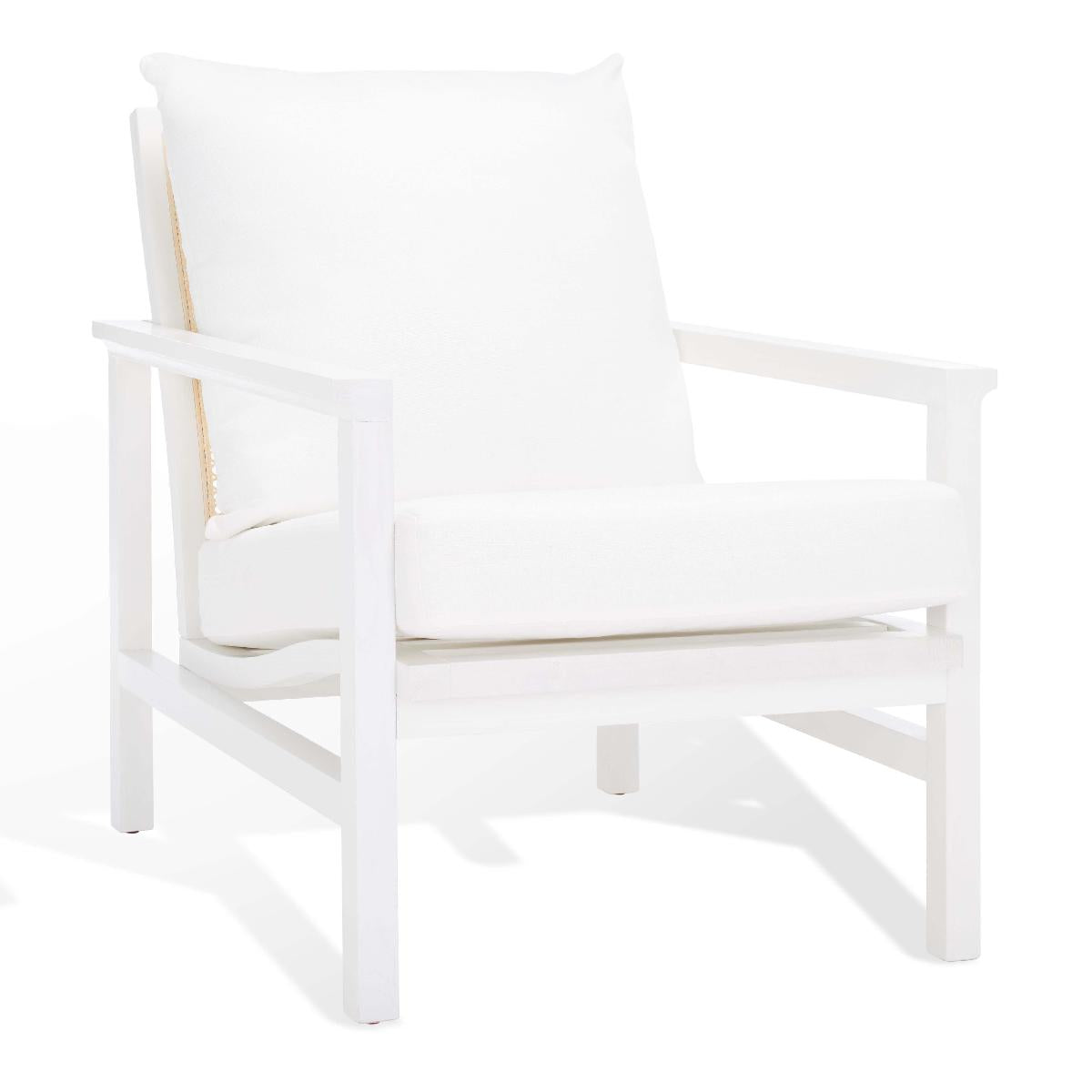 Safavieh Couture Maddison Cane Back Accent Chair - White / Natural