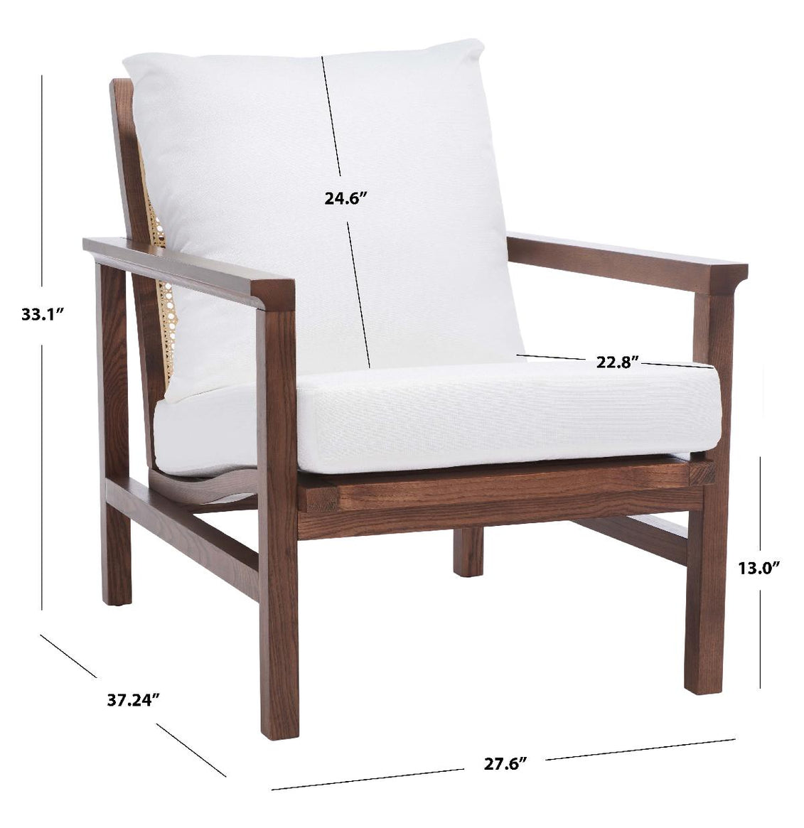 Safavieh Couture Maddison Cane Back Accent Chair - Walnut / Natural