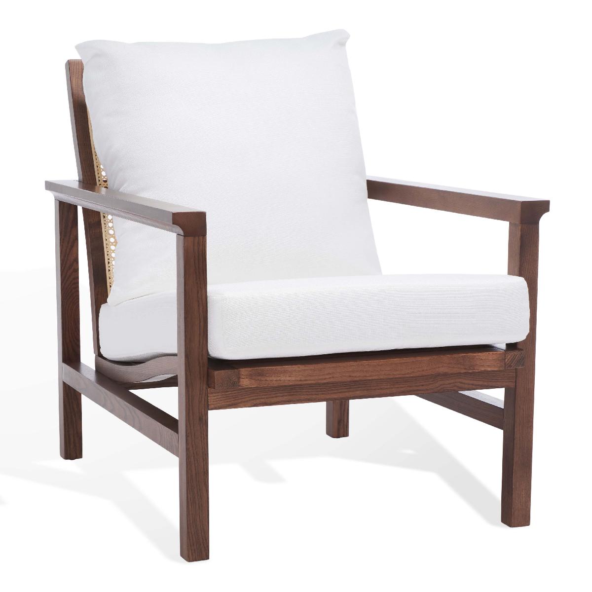 Safavieh Couture Maddison Cane Back Accent Chair - Walnut / Natural