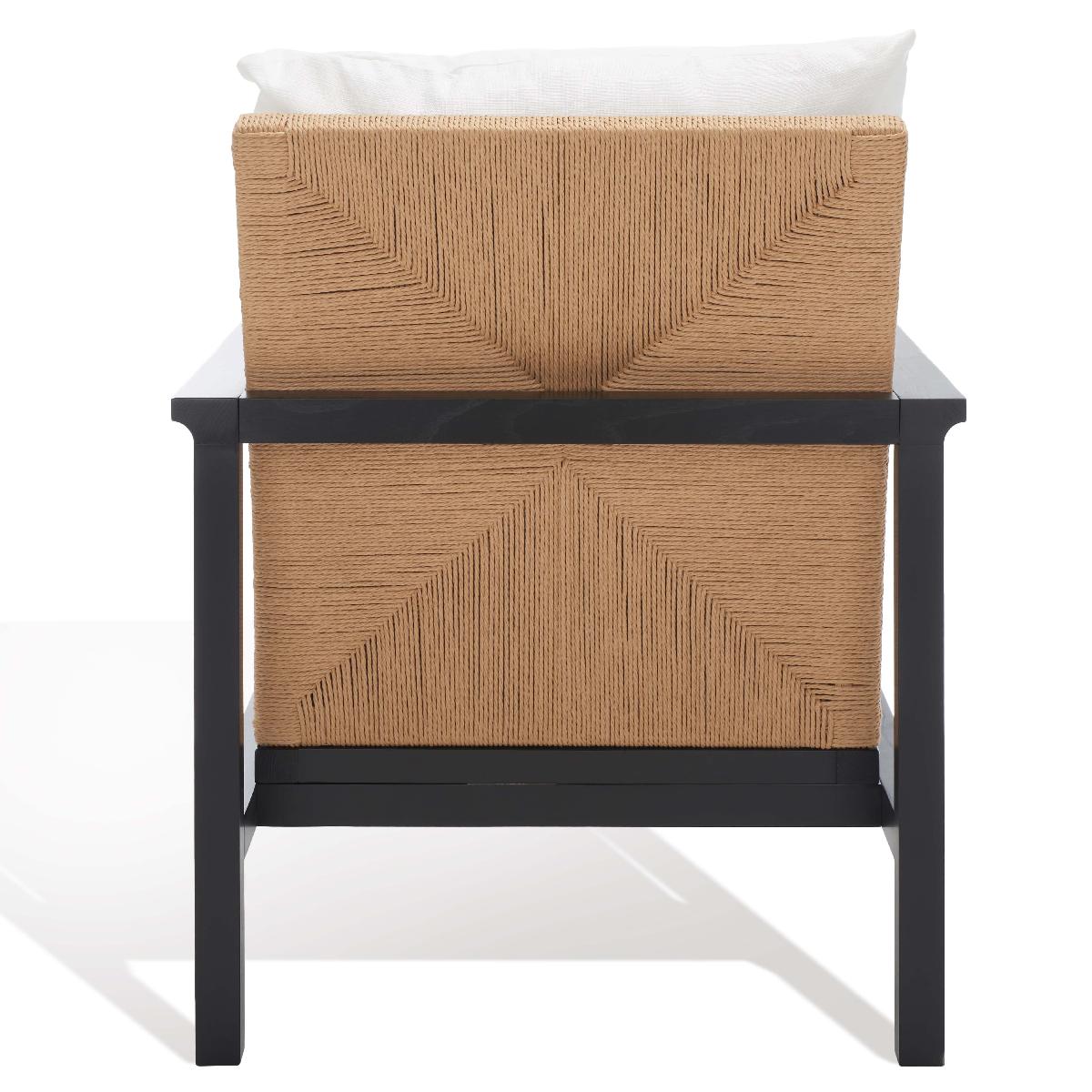Safavieh Couture Emmalee Cord Back Accent Chair - Black / Natural