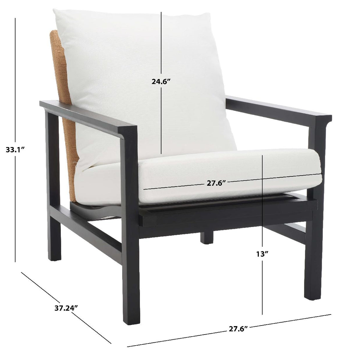 Safavieh Couture Emmalee Cord Back Accent Chair - Black / Natural