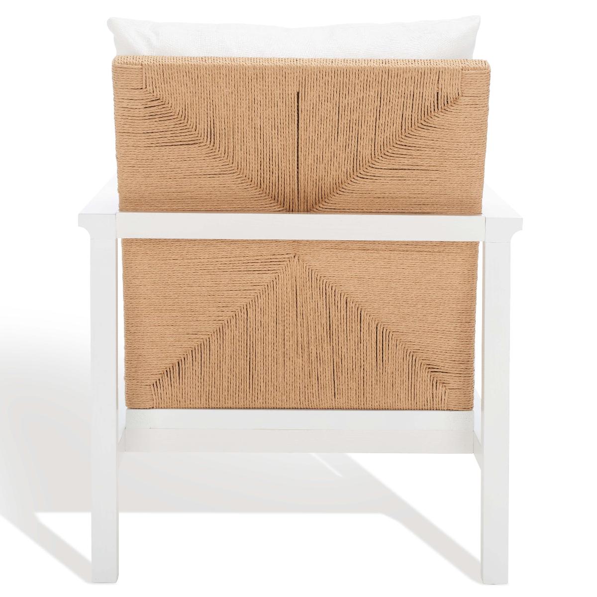Safavieh Couture Emmalee Cord Back Accent Chair - White / Natural