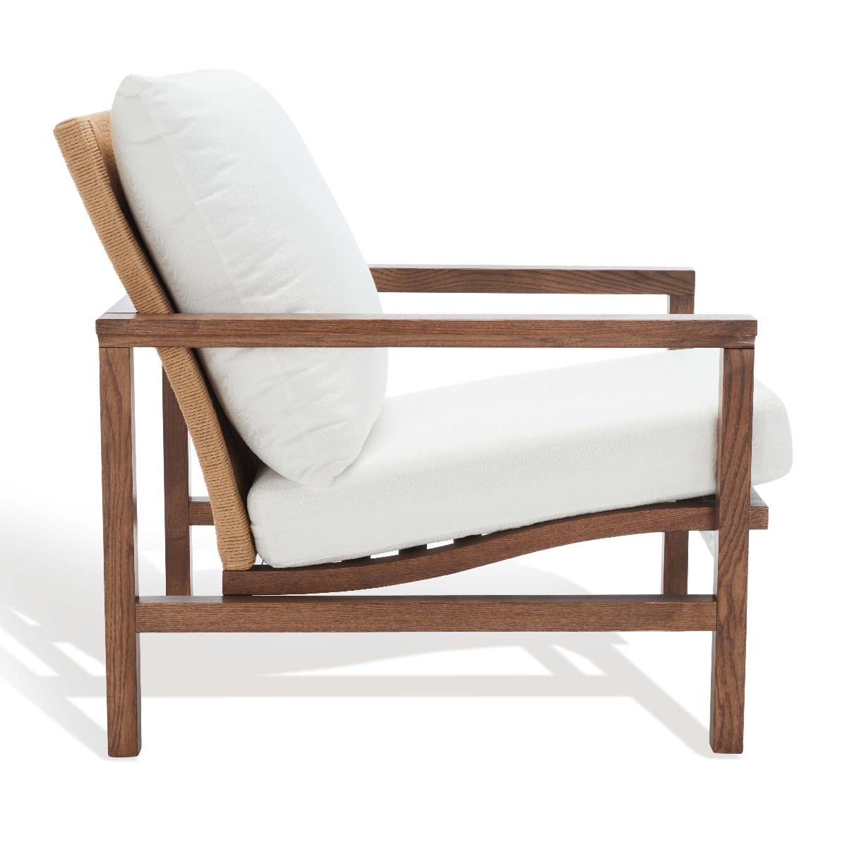 Safavieh Couture Emmalee Cord Back Accent Chair - Walnut / Natural