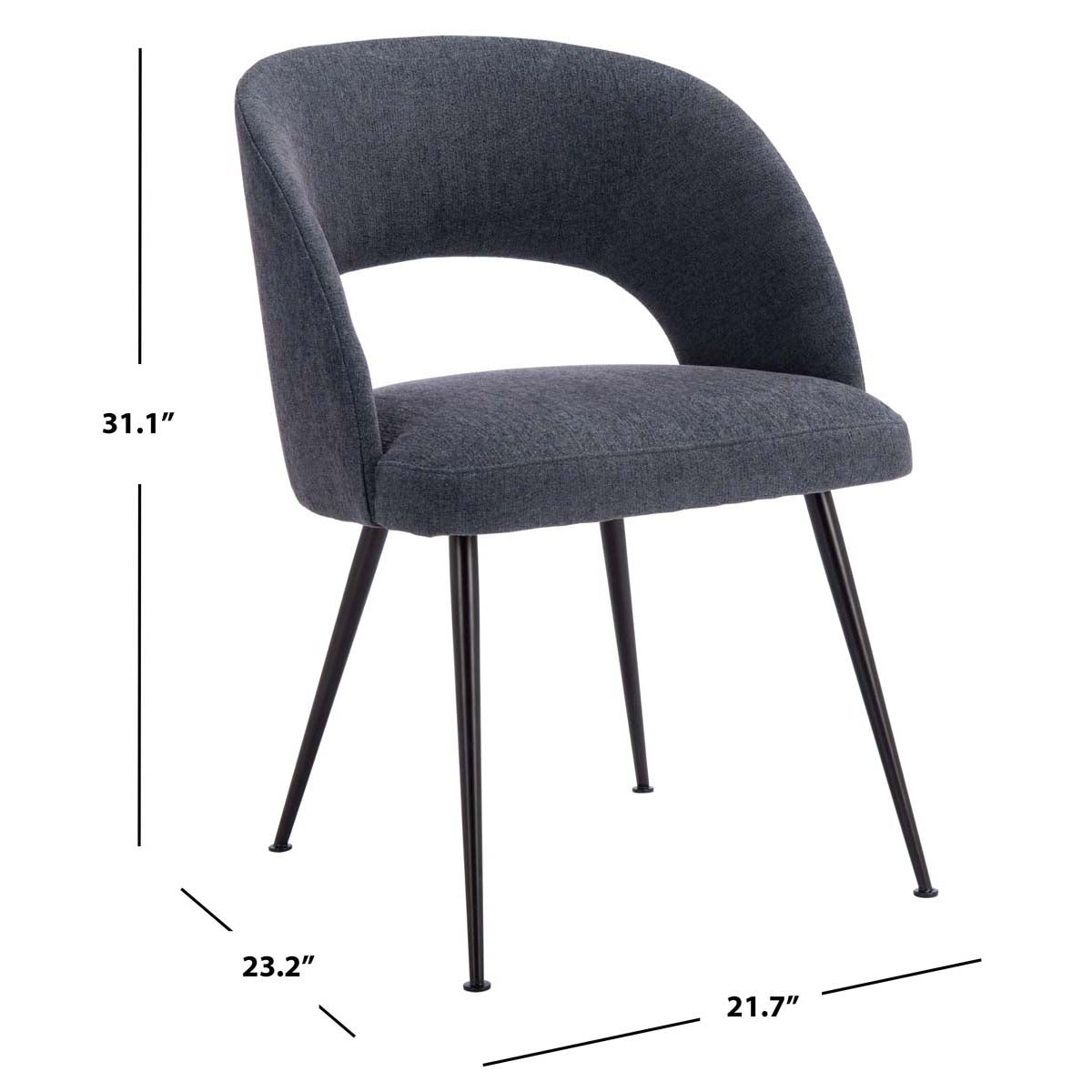 Safavieh Couture Cromwell Mid Century Dining Chair - Navy / Black
