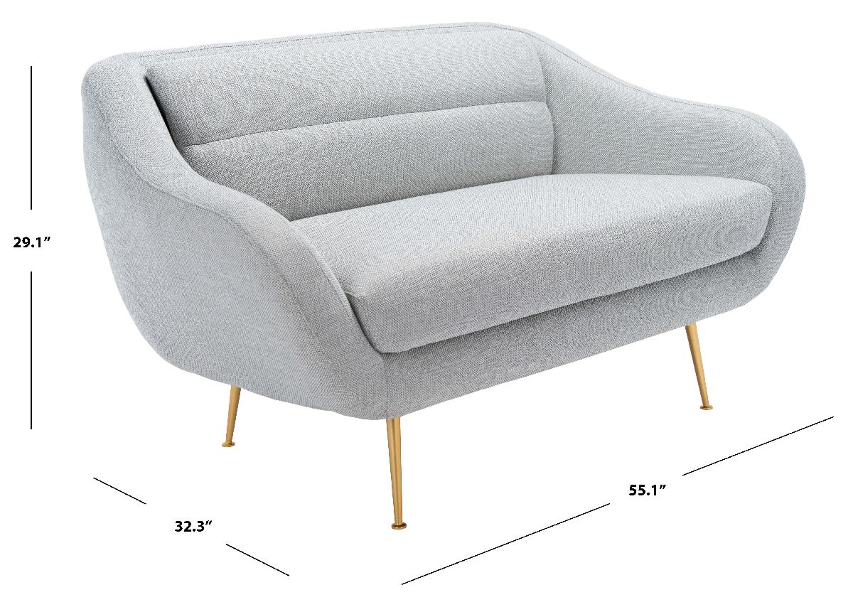 Safavieh Couture Belladonna Mid Century Loveseat - Thumbnail 5