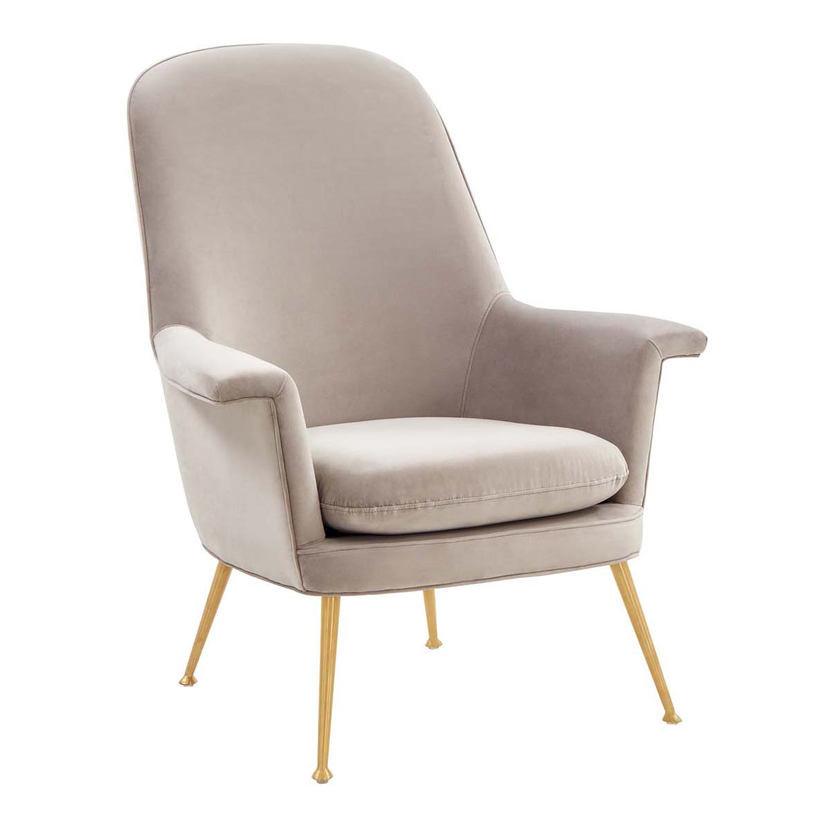 Safavieh Couture Aimee Velvet Arm Chair - Pale Taupe