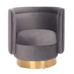 Safavieh Couture Brynlee Swivel Accent Chair - Slate Grey / Gold