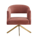 Safavieh Couture Quartz Swivel Accent Chair - Dusty Rose / Gold