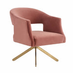 Safavieh Couture Quartz Swivel Accent Chair - Dusty Rose / Gold