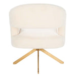 Safavieh Couture Quartz Swivel Accent Chair - Ivory / Gold