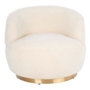Safavieh Couture Flynn Faux Lamb Wool Swivel Chair, SFV4739