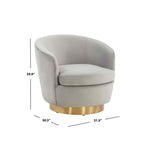 Safavieh Couture Annalee Swivel Accent Chair - Light Grey / Gold