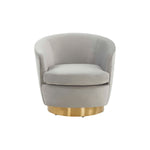 Safavieh Couture Annalee Swivel Accent Chair - Light Grey / Gold