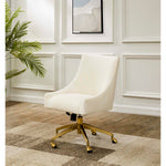 Safavieh Couture Jakob Adjustable Swivel Desk Chair - Cream / Gold