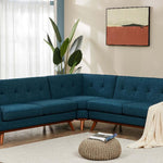 Safavieh Couture Opal Linen Tufted Corner Sectional Sofa