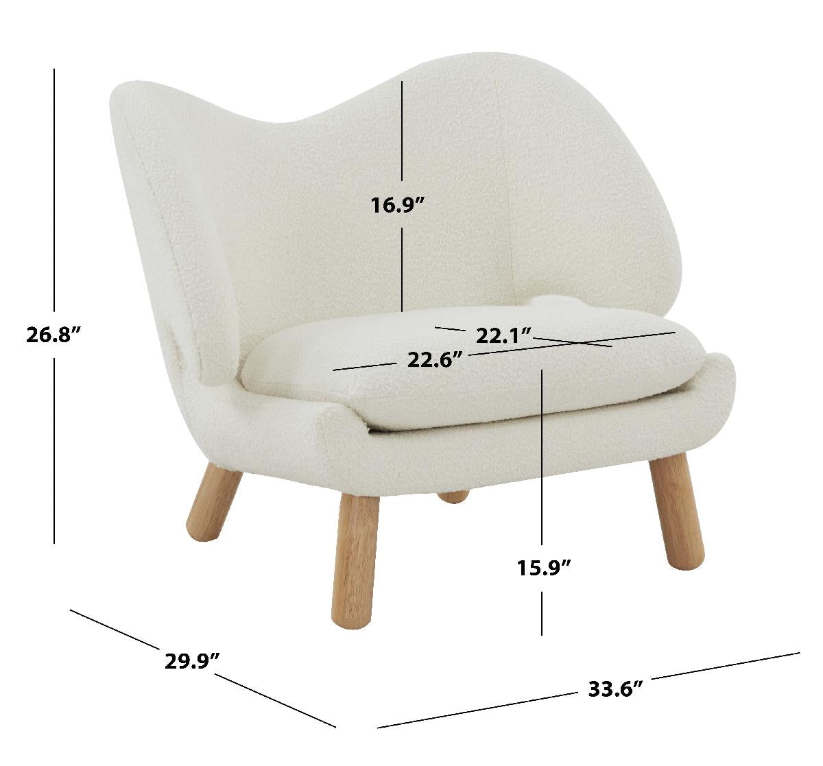 Safavieh Couture Felicia Contemporary Accent Chair - Ivory / Natural