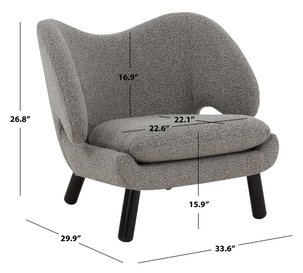 Safavieh Couture Felicia Contemporary Accent Chair - Light Grey / Black