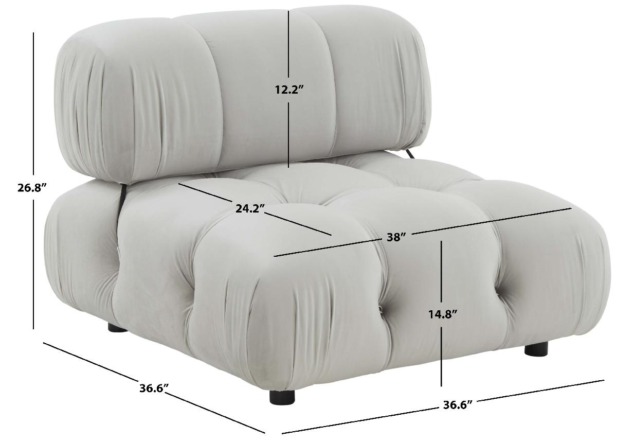 Safavieh Couture Ellamaria Tufted Accent Chair - Light Grey