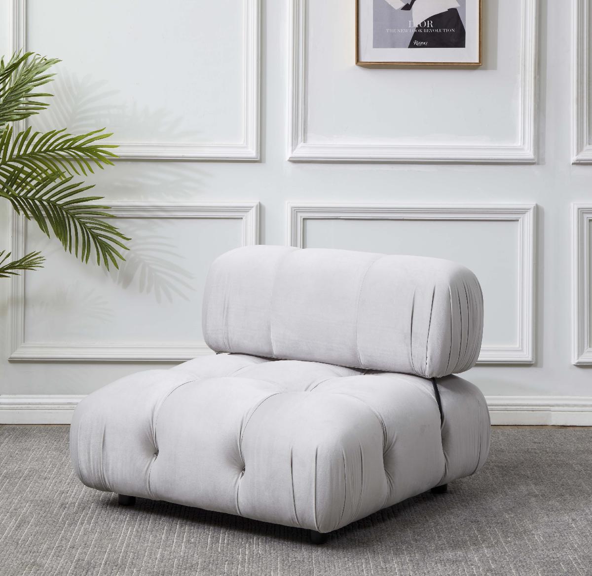 Safavieh Couture Ellamaria Tufted Accent Chair - Light Grey