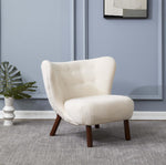 Safavieh Couture Gabriel Modern Wingback Chair - Ivory / Dark Brown