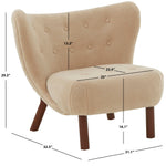 Safavieh Couture Gabriel Modern Wingback Chair - Tan / Dark Brown