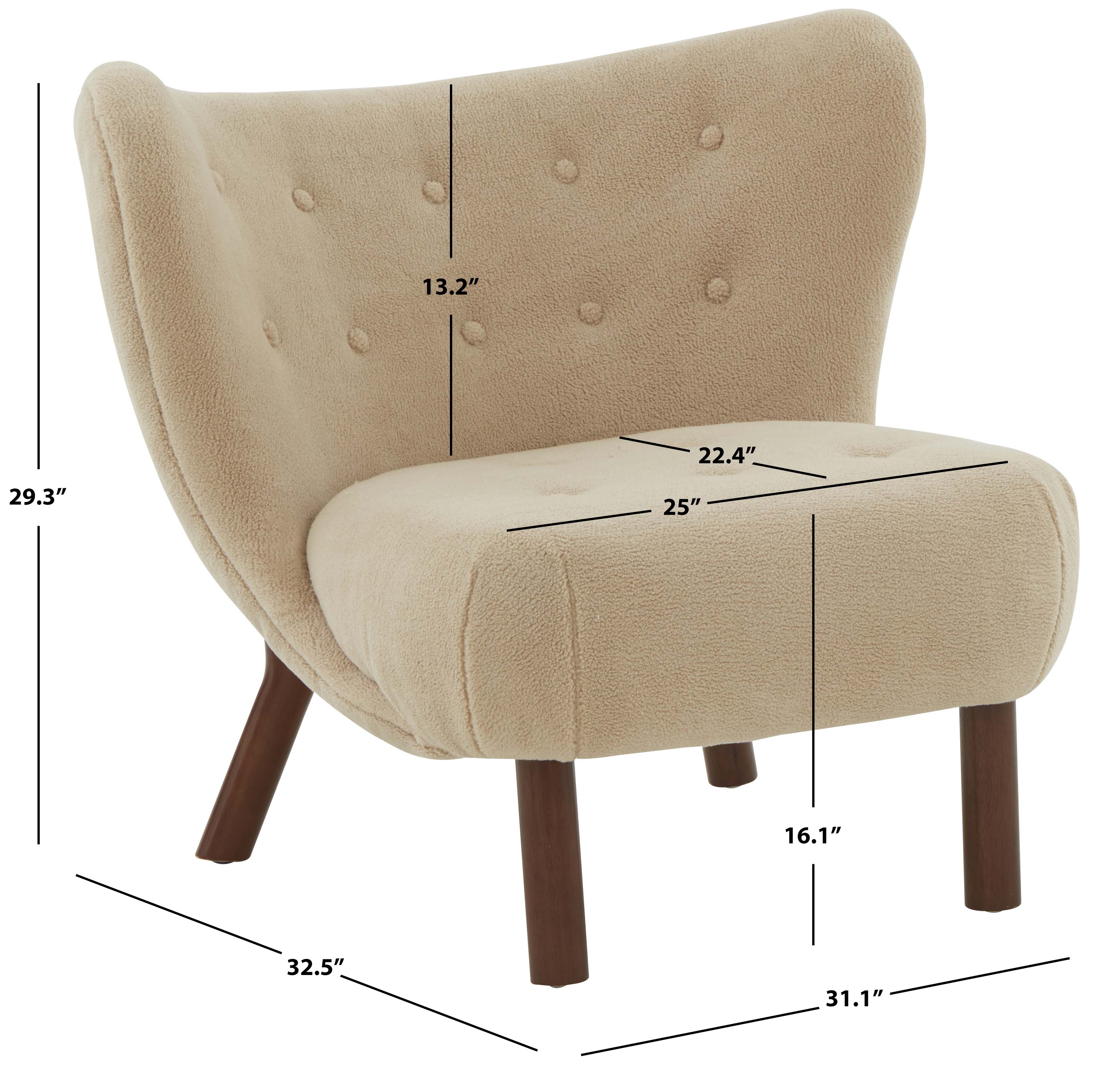 Safavieh Couture Gabriel Modern Wingback Chair - Tan / Dark Brown