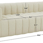 Safavieh Couture Calyna Channel Tufted Boucle Sofa - Cream
