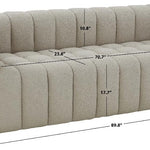 Safavieh Couture Calyna Channel Tufted Boucle Sofa - Light Grey