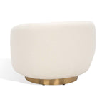 Safavieh Couture Bernard Boucle Swivel Accent Chair - Ivory / Gold