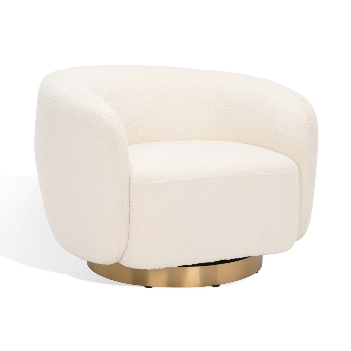 Safavieh Couture Bernard Boucle Swivel Accent Chair - Ivory / Gold