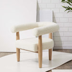 Safavieh Couture Jackie Curved Back Accent Chair - Ivory / Natural