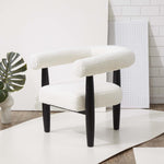 Safavieh Couture Jackie Curved Back Accent Chair - White / Black