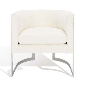 Safavieh Couture Gabby Boucle Barrel Back Accent Chair, SFV5039