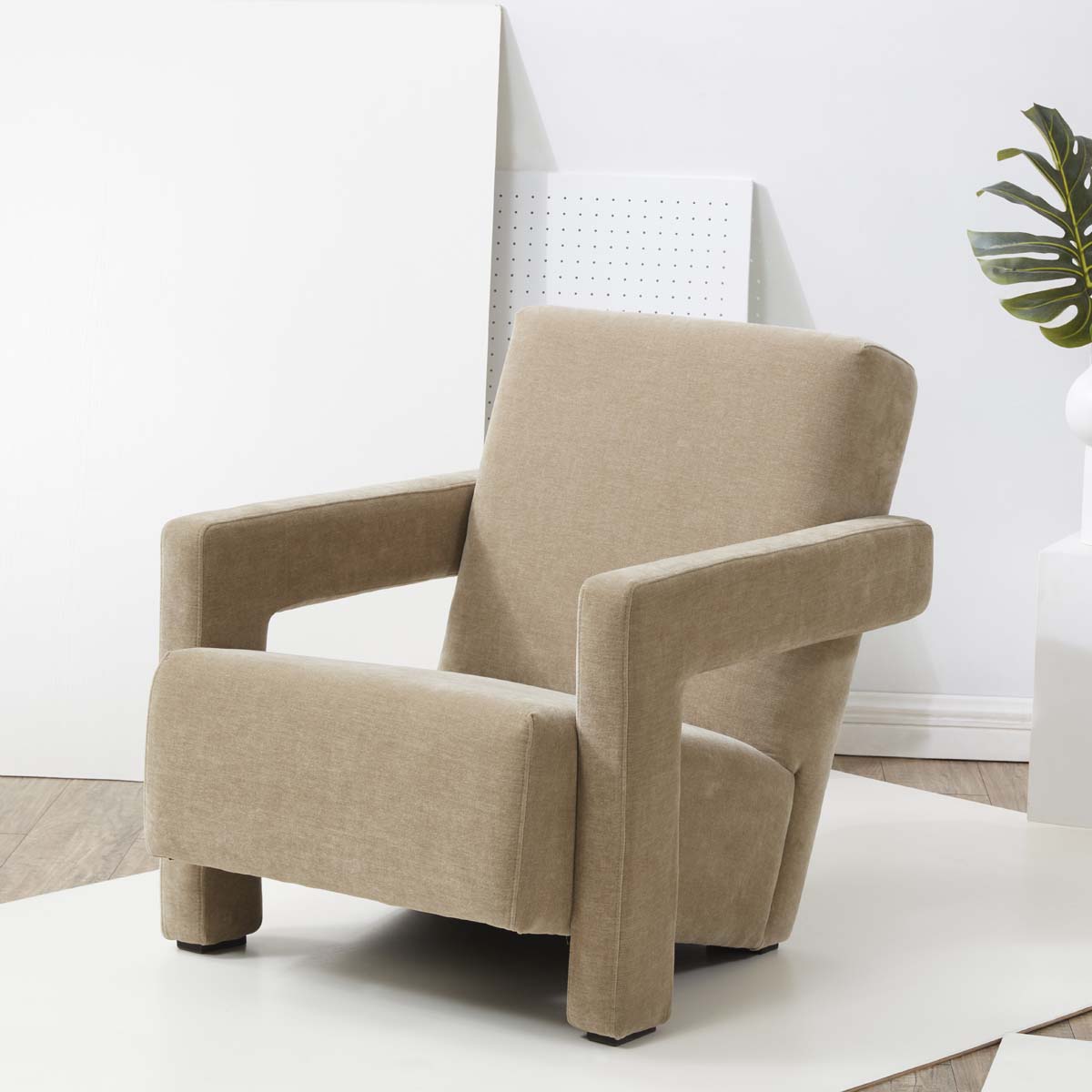 Safavieh Couture Taylor Modern Velvet Accent Chair - Light Brown