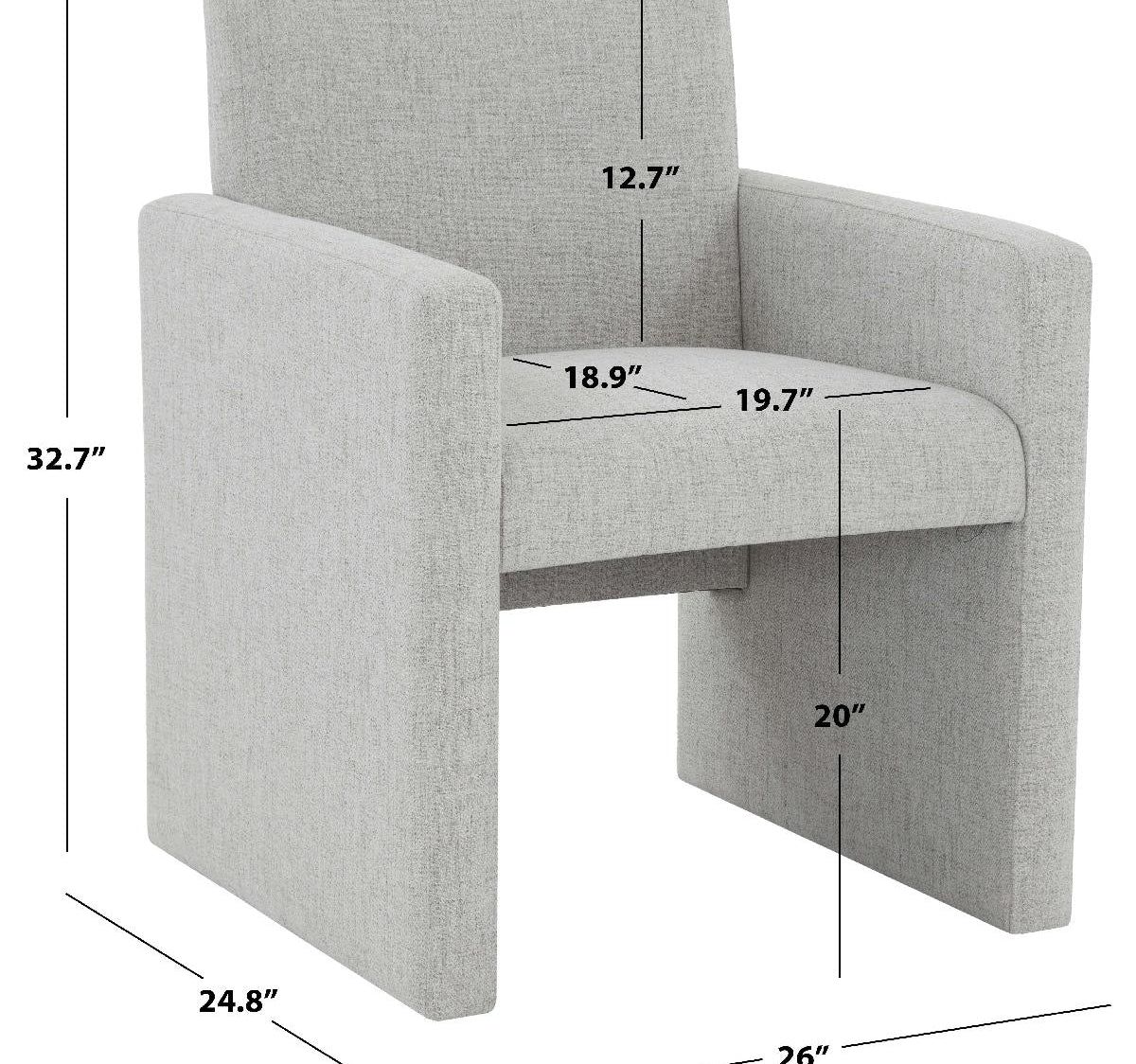 Safavieh Couture Maisey Linen Arm Chair - Light Grey