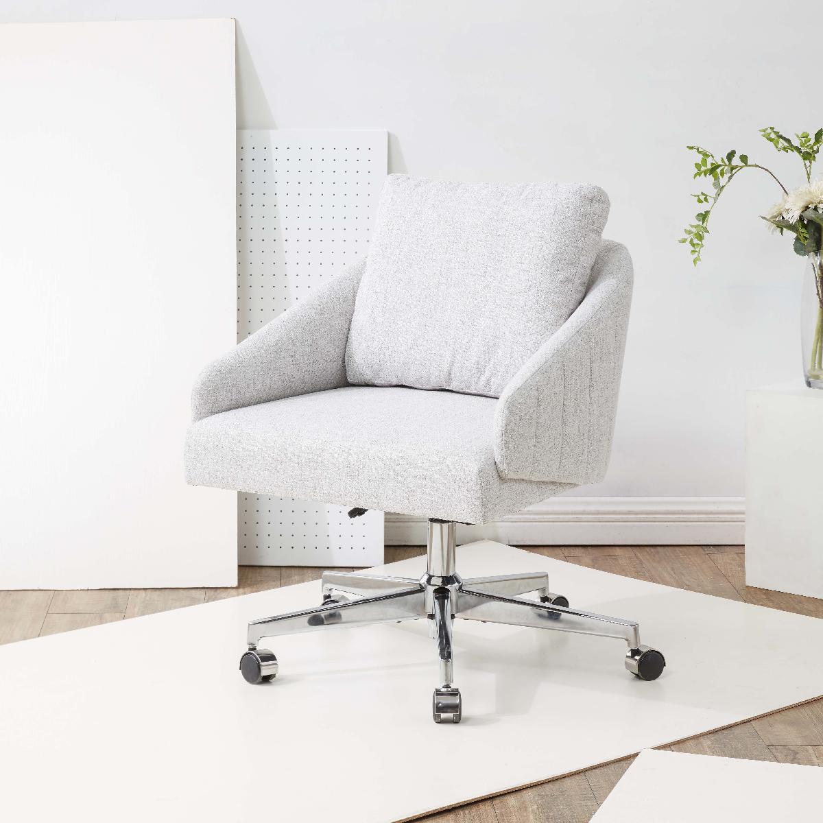 Safavieh Couture Blayke Adjustable Desk Chair - Light Grey / Silver