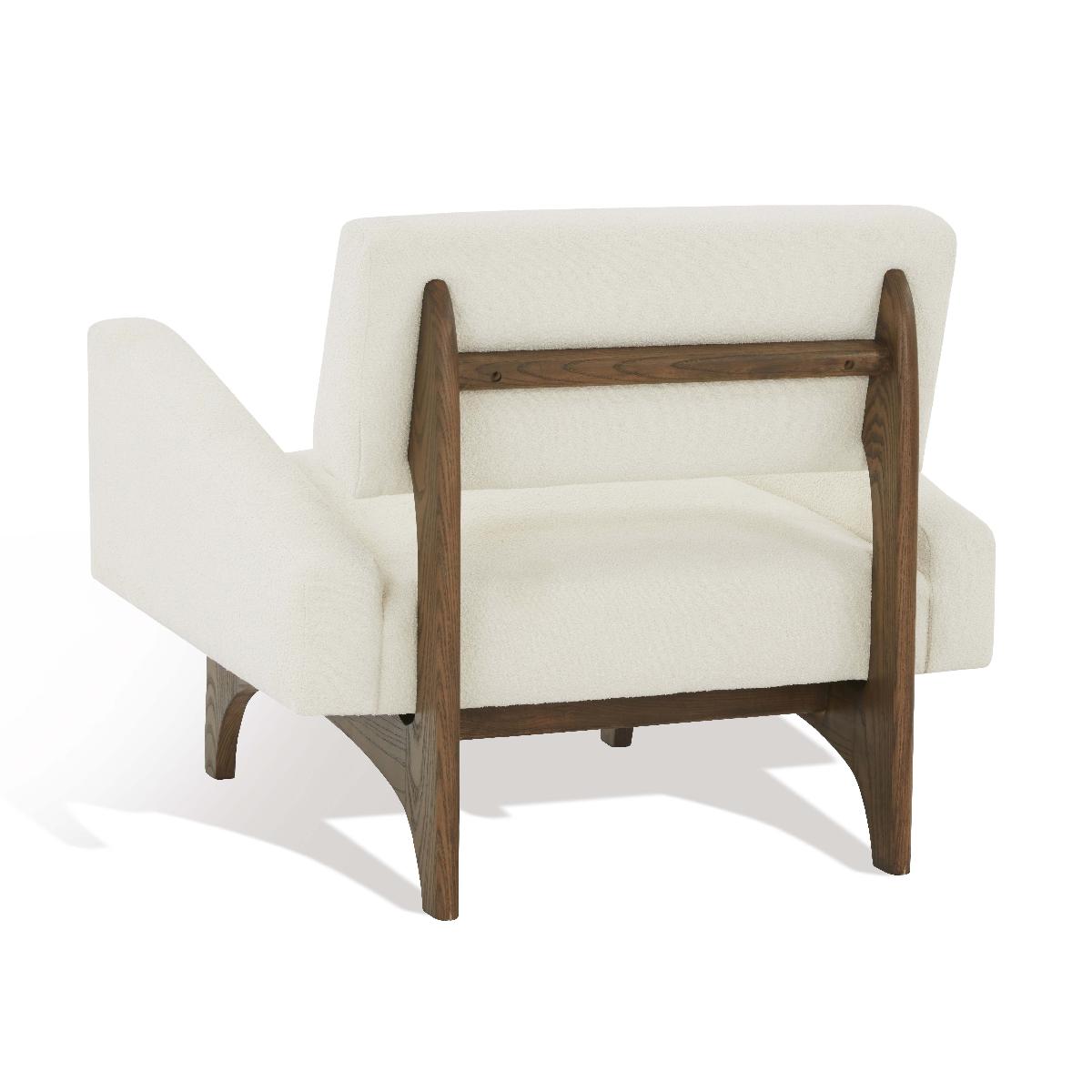 Safavieh Couture Davidson Scandinavian Accent Chair - Ivory / Dark Brown