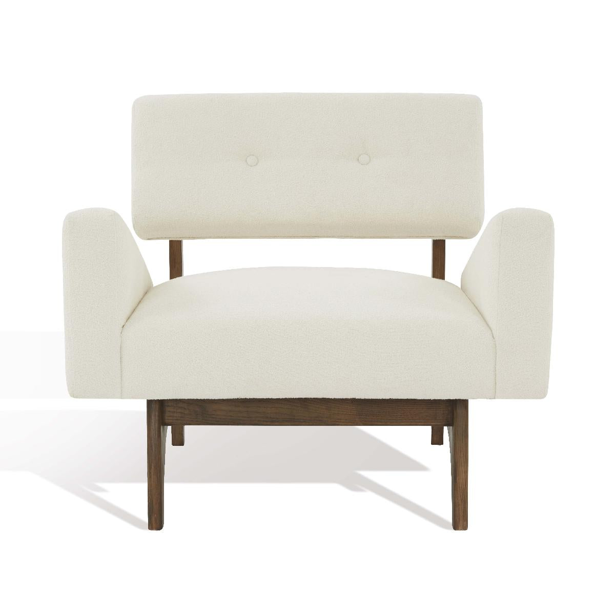 Safavieh Couture Davidson Scandinavian Accent Chair - Ivory / Dark Brown