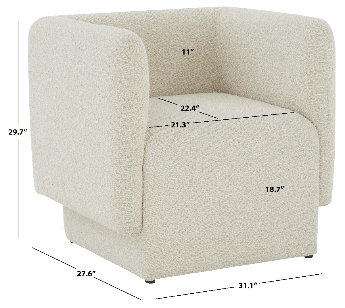 Safavieh Couture Nene Boucle Barrel Back Chair - Cream