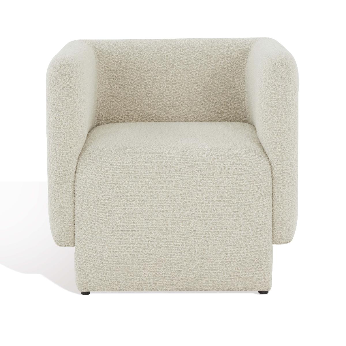 Safavieh Couture Nene Boucle Barrel Back Chair - Cream