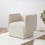 Safavieh Couture Nene Boucle Barrel Back Chair - Cream