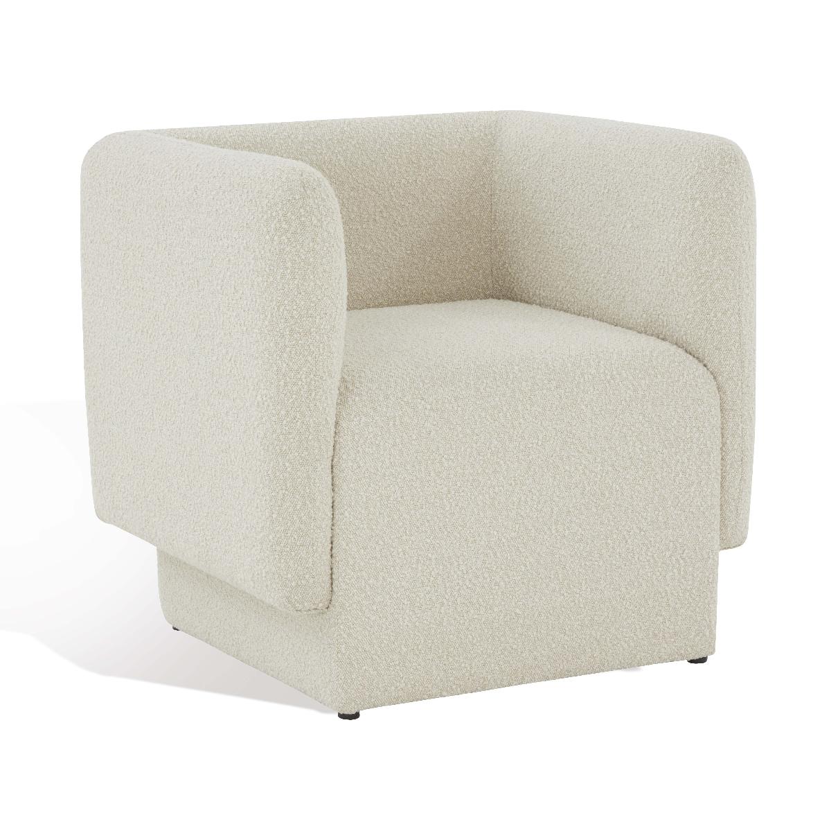 Safavieh Couture Nene Boucle Barrel Back Chair - Cream
