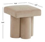 Safavieh Couture Deangelo Velvet Ottoman - Light Brown