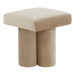 Safavieh Couture Deangelo Velvet Ottoman - Light Brown