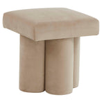 Safavieh Couture Deangelo Velvet Ottoman - Light Brown