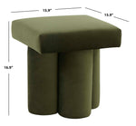Safavieh Couture Deangelo Velvet Ottoman - Forest Green