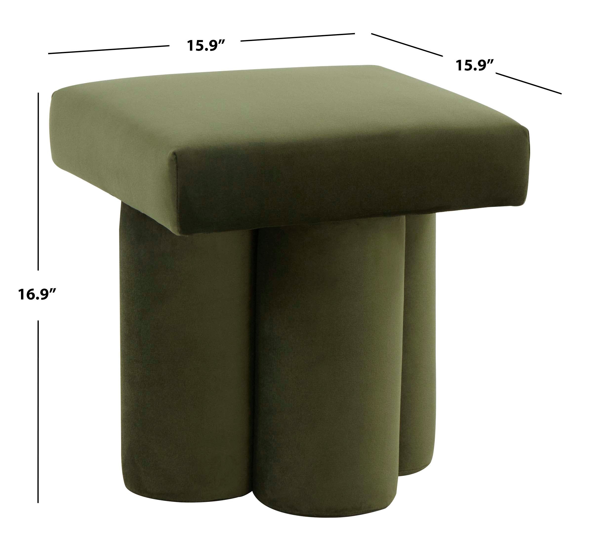 Safavieh Couture Deangelo Velvet Ottoman - Forest Green