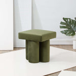 Safavieh Couture Deangelo Velvet Ottoman - Forest Green