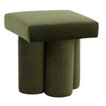Safavieh Couture Deangelo Velvet Ottoman - Forest Green