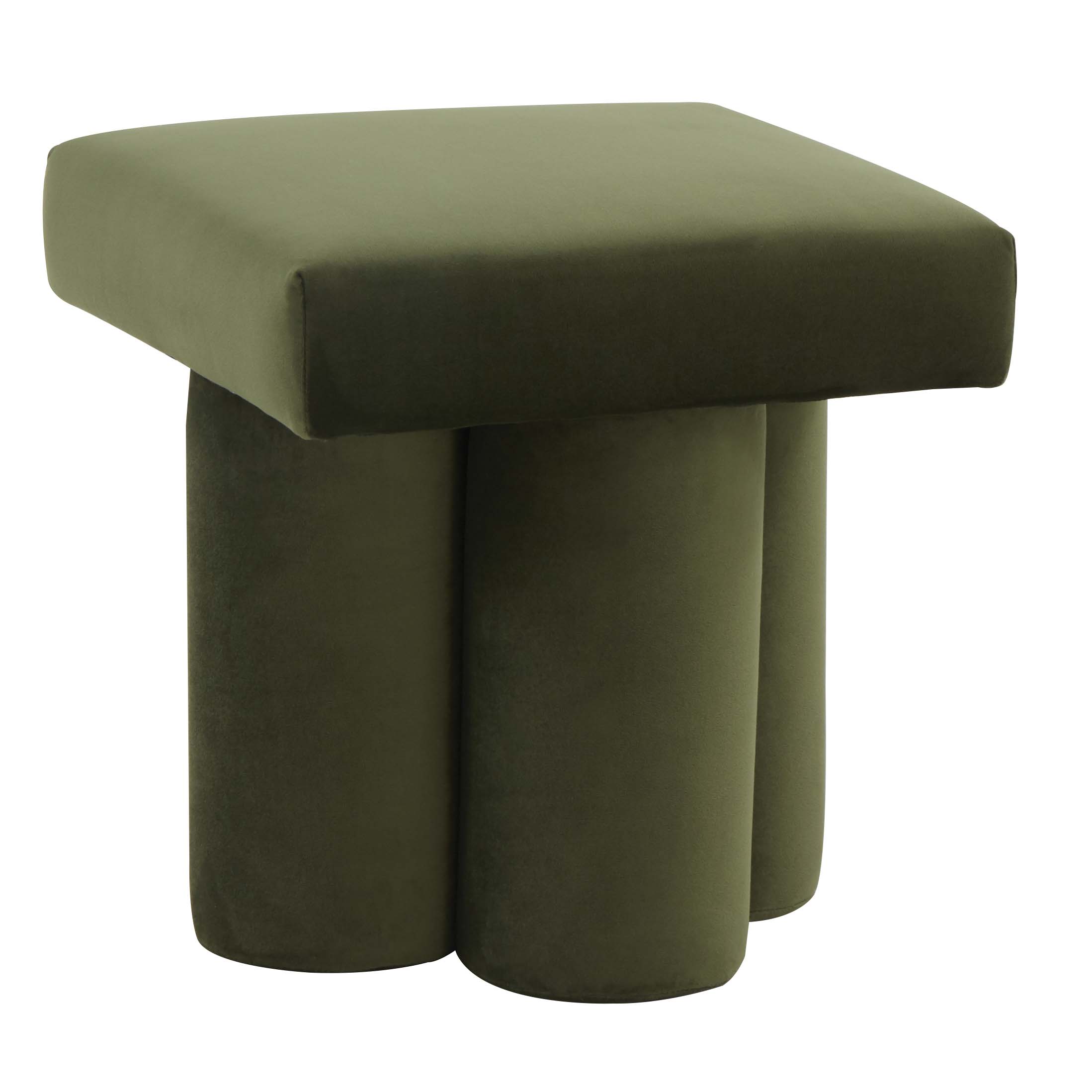 Safavieh Couture Deangelo Velvet Ottoman - Forest Green